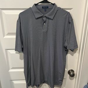 Peter Millar Polo - XL - Navy Blue with White Stripes